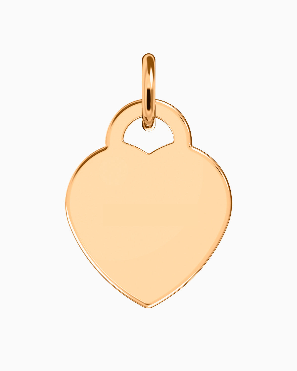Colgante Corazón® en oro rosa sin grabar, visto de frente con su anilla