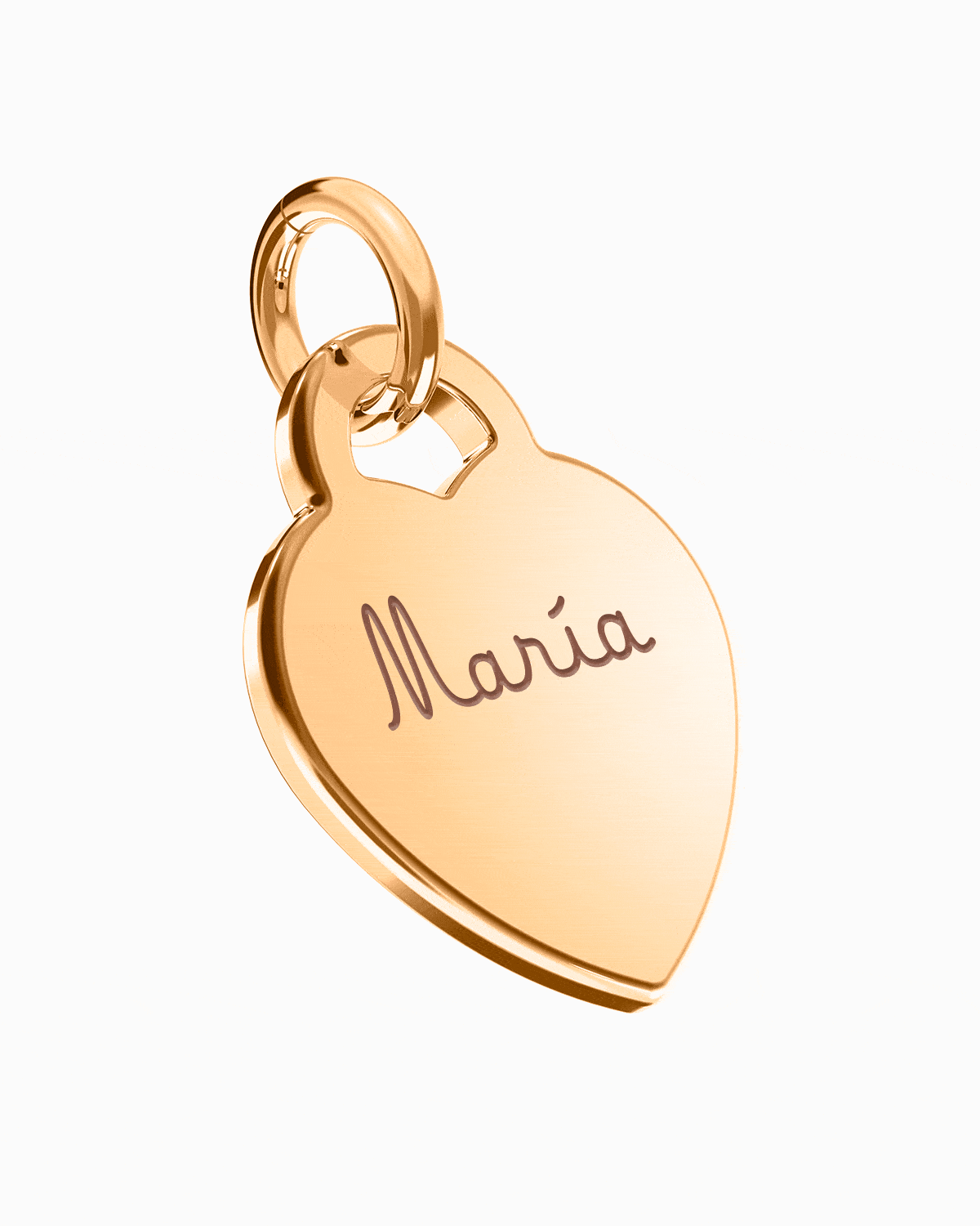 Colgante Corazón® en oro rosa con el nombre María grabado en cursiva