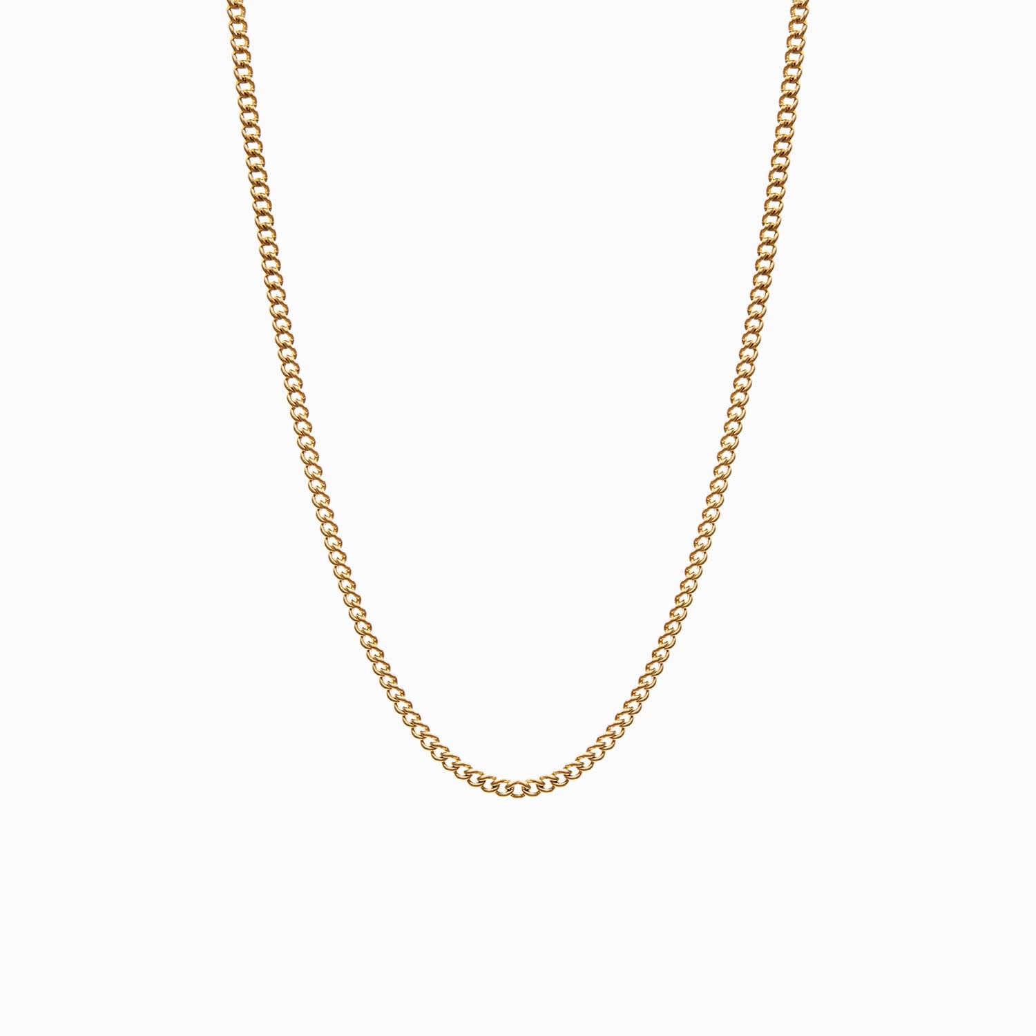 Collar Botany dorado de eslabón fino, extendido en curva