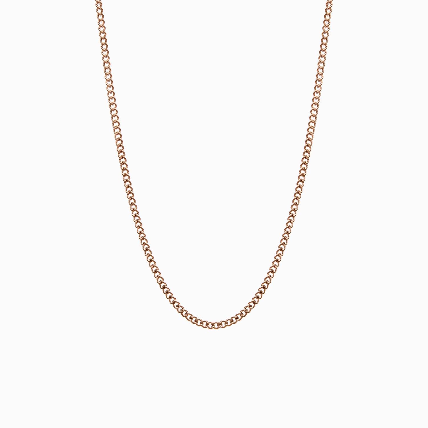 Collar Botany en oro rosa de eslabón fino, extendido en curva