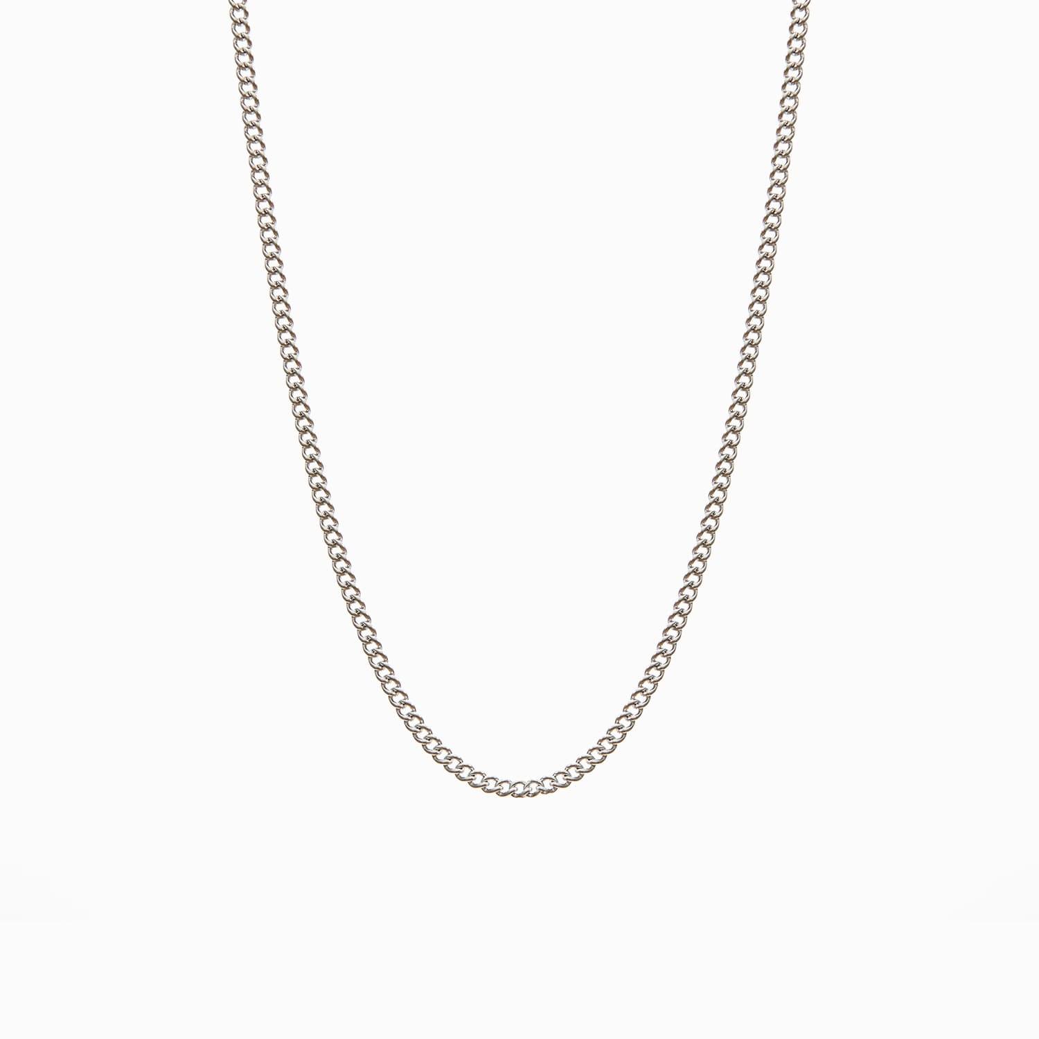 Collar Botany en acero de eslabón fino, extendido en curva