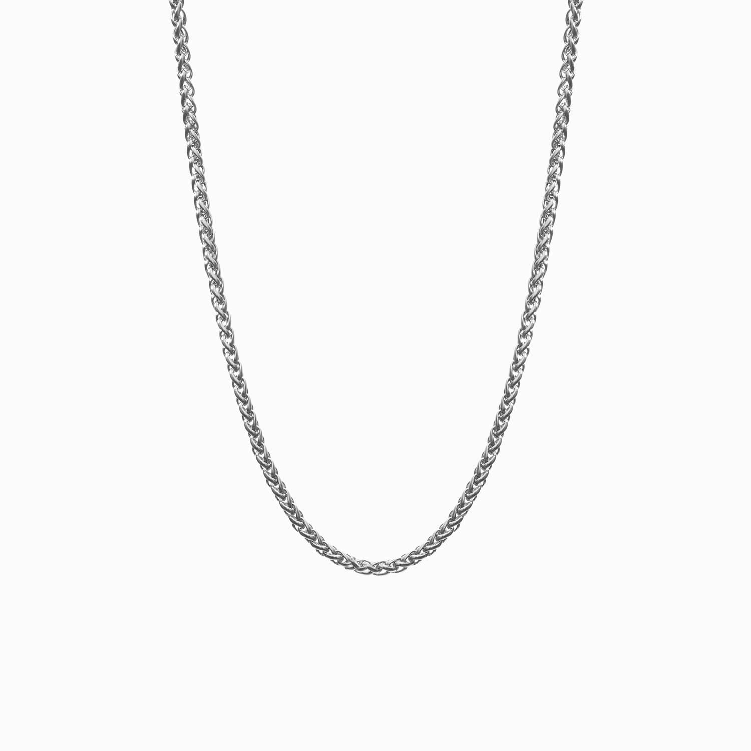 Collar Native en acero con eslabón trenzado, extendido en curva