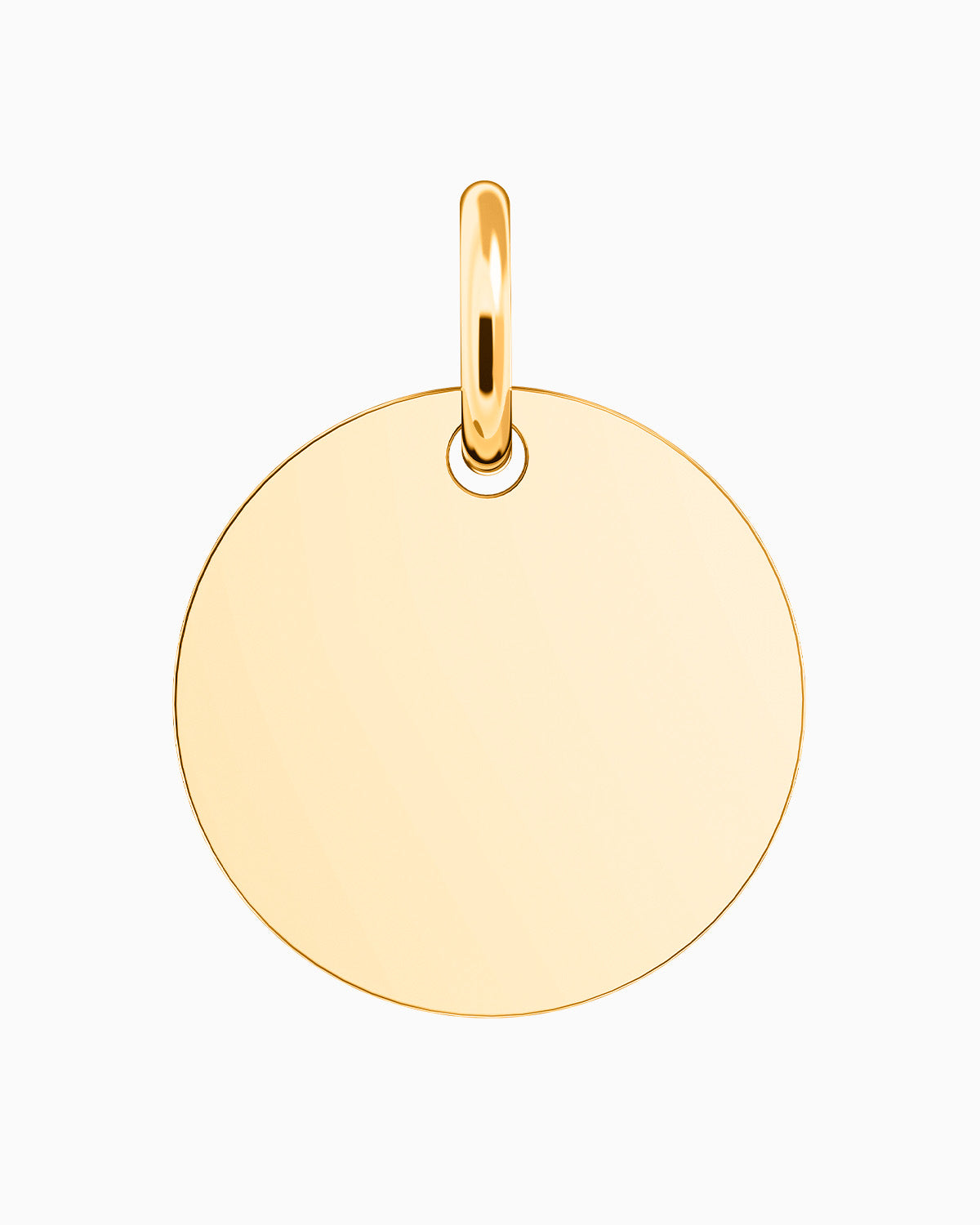 Colgante Circle® dorado sin grabar, visto de frente con su anilla