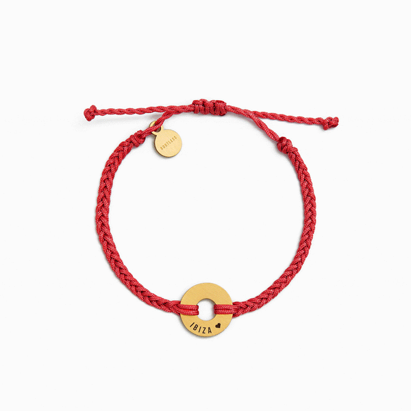 Customizable MyWord® bracelet · Gold Lucky Red