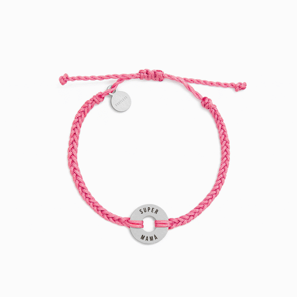 Customizable MyWord® bracelet · Silver Flamingo Pink