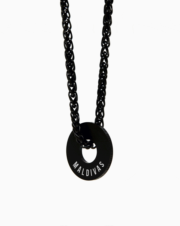 Native necklace with customizable Ring® pendant Black