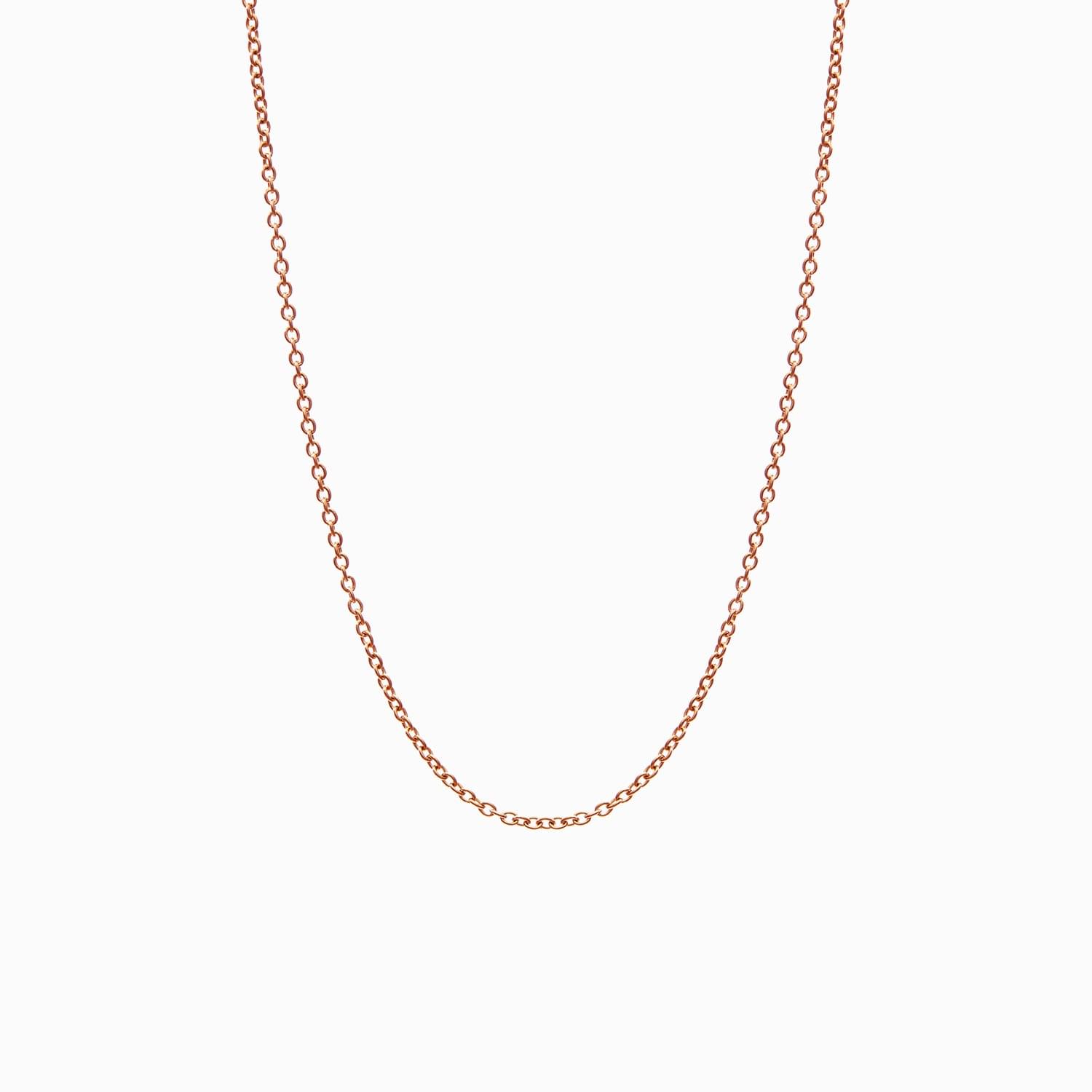 Collar Evora en oro rosa, cadena fina extendida en curva