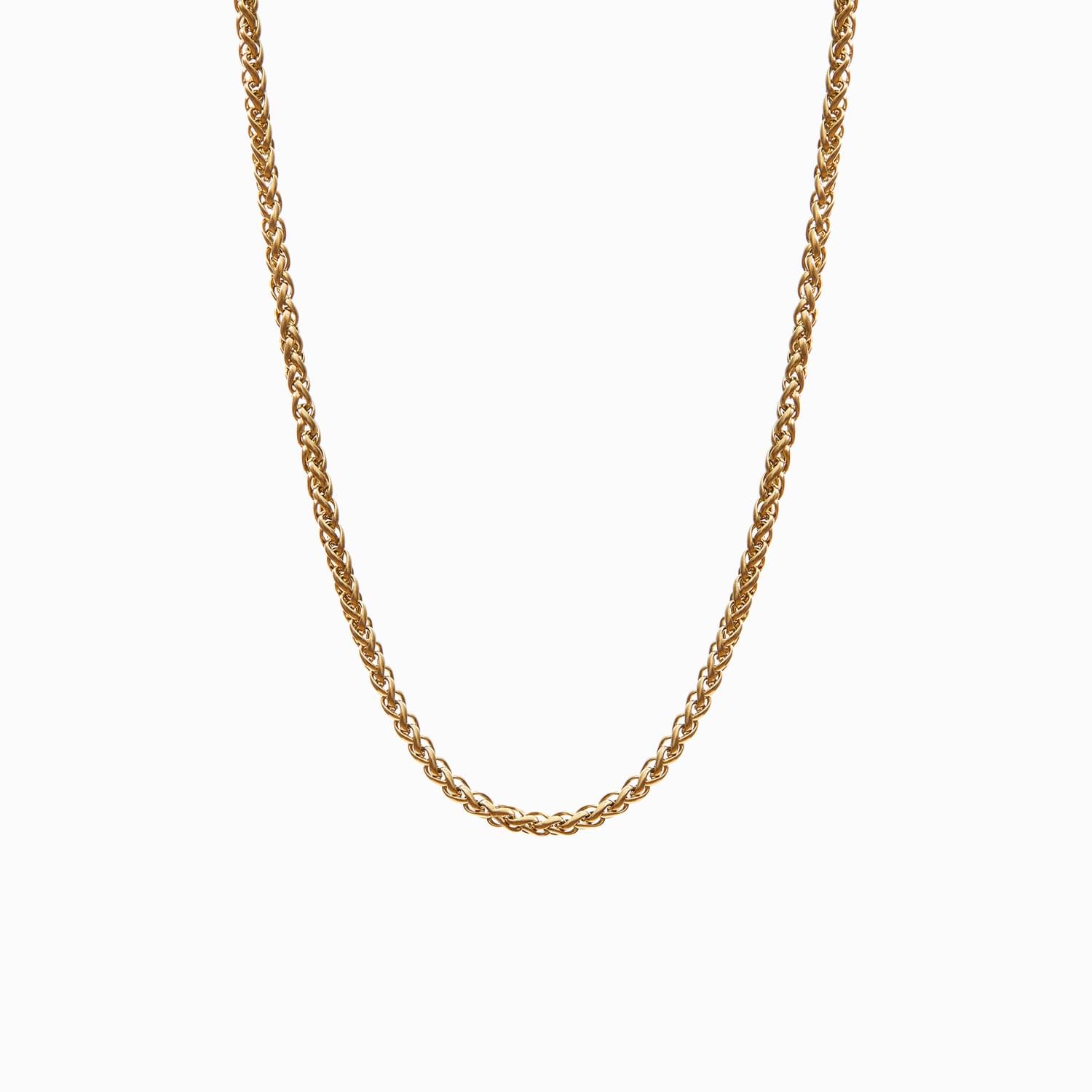 Collar Native dorado con eslabón trenzado, extendido en curva